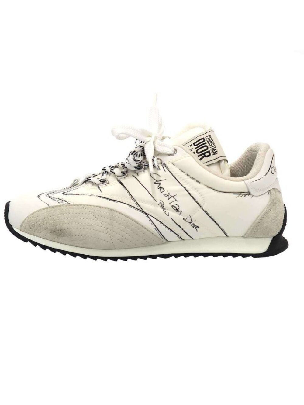 Dior Christian D-sketch Technical Fabric Sneakers White 40.5 - Picture 2 of 7